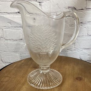 Vtg EAPG Hobbs Brockunier and Company Wheat Sheaf Water Pitcher 1870s